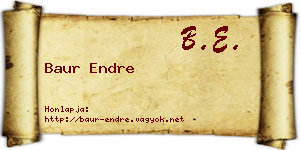 Baur Endre névjegykártya